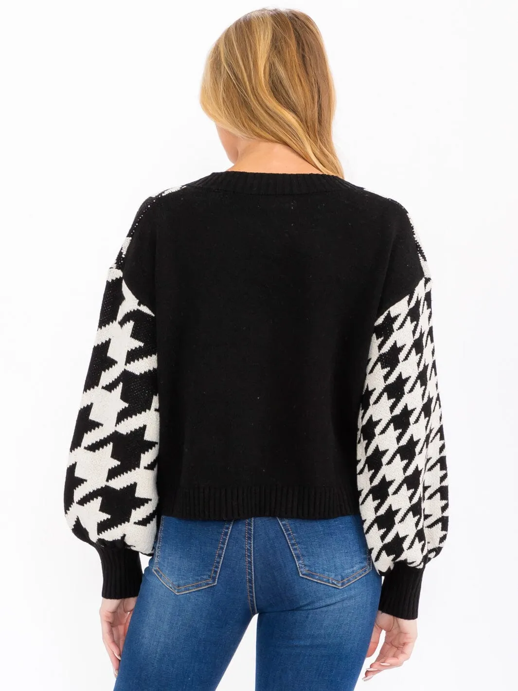 WOMEN'S LONG SLEEVE V-NECK COLORBLOCK PULLOVER SWEATER
