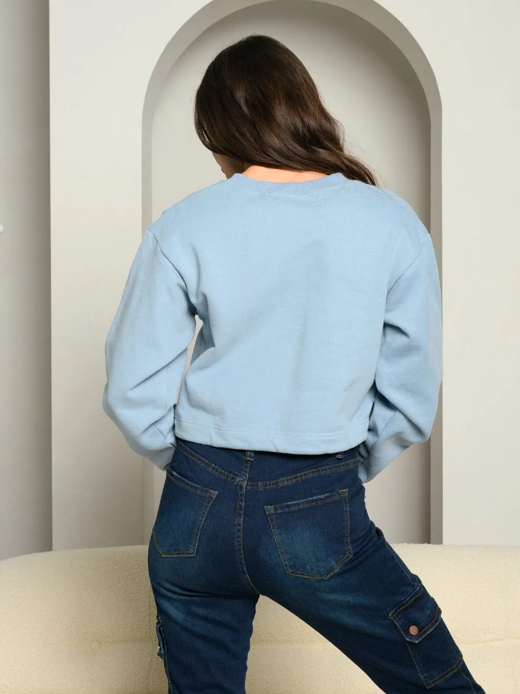 WOMEN'S LONG SLEEVE V-NECK PULLOVER SWEATER