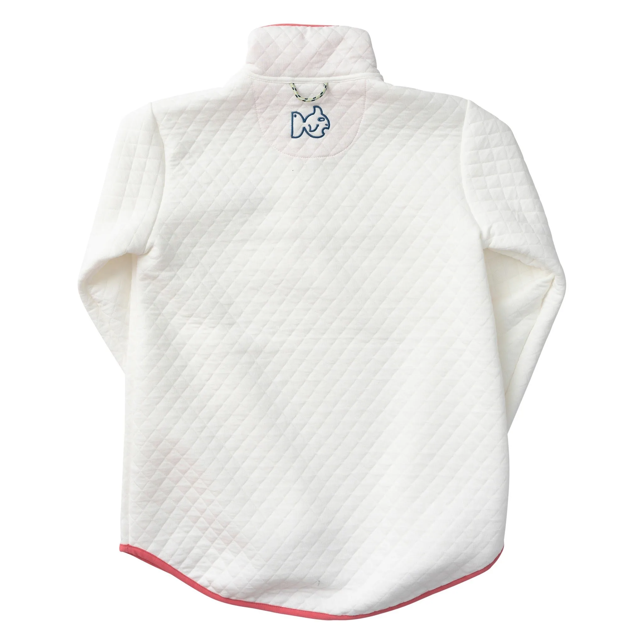 Womens Quilted Zip Pullover