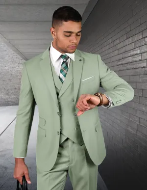 ZARGALA 3 PC APPLE GREEN MODERN FIT SUIT