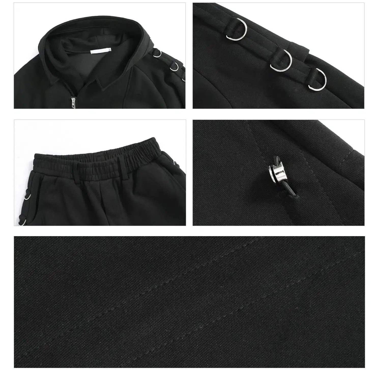 Zip Hooded Jacket Track Pants Set