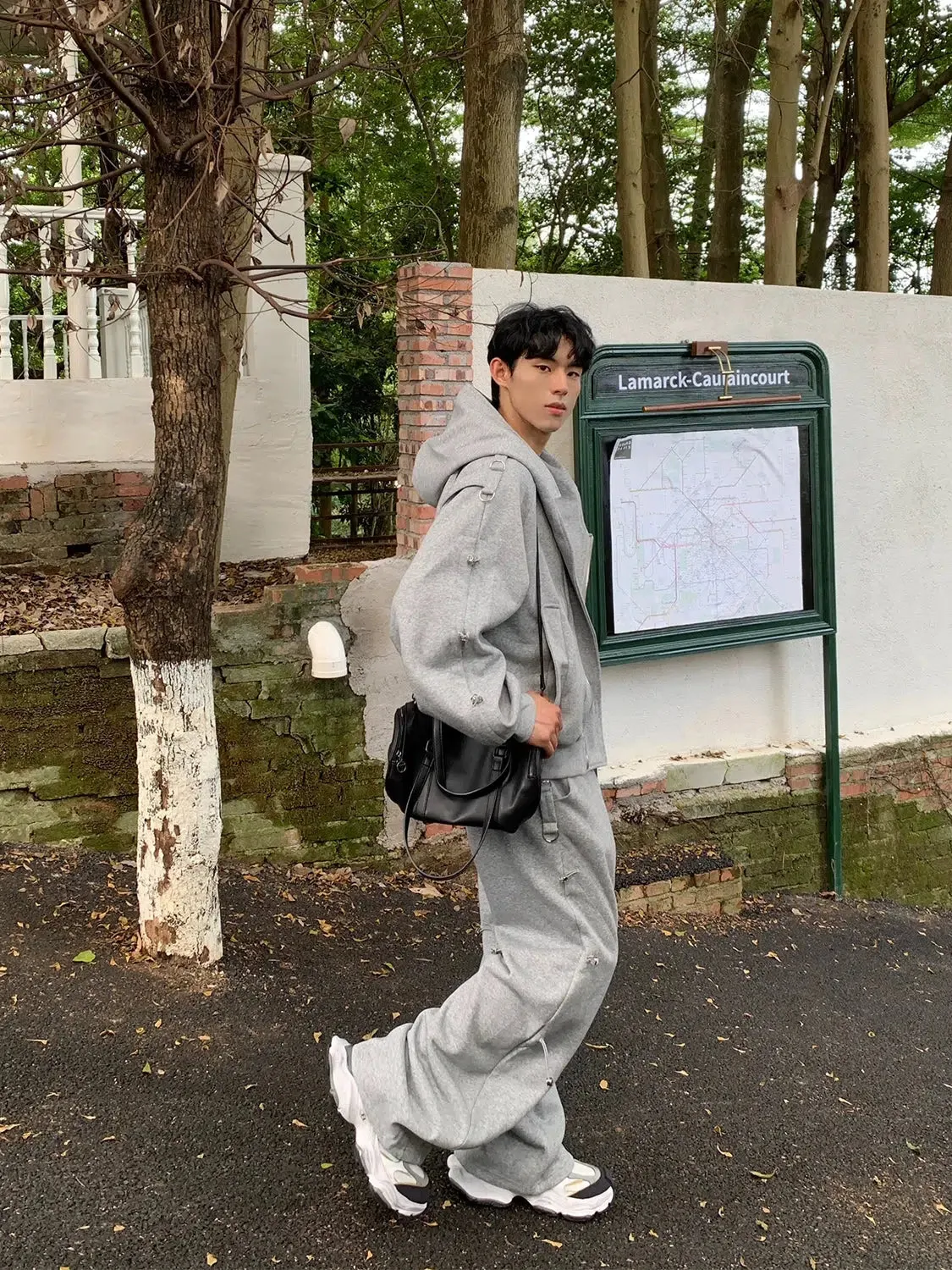 Zip Hooded Jacket Track Pants Set